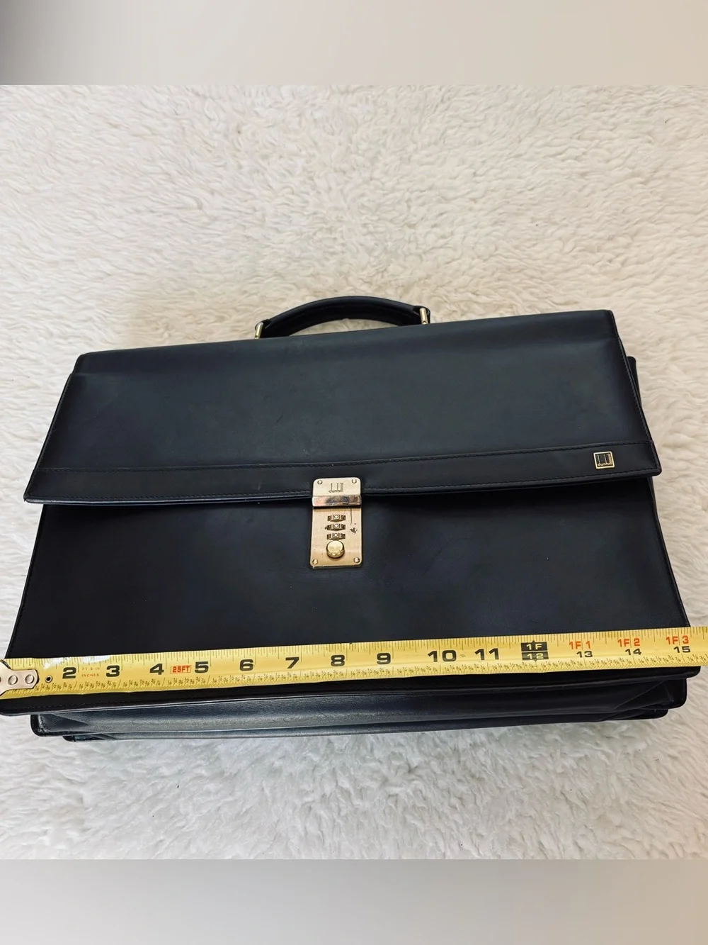 Dunhill Vintage Black Leather Unisex Attache/Business Bag